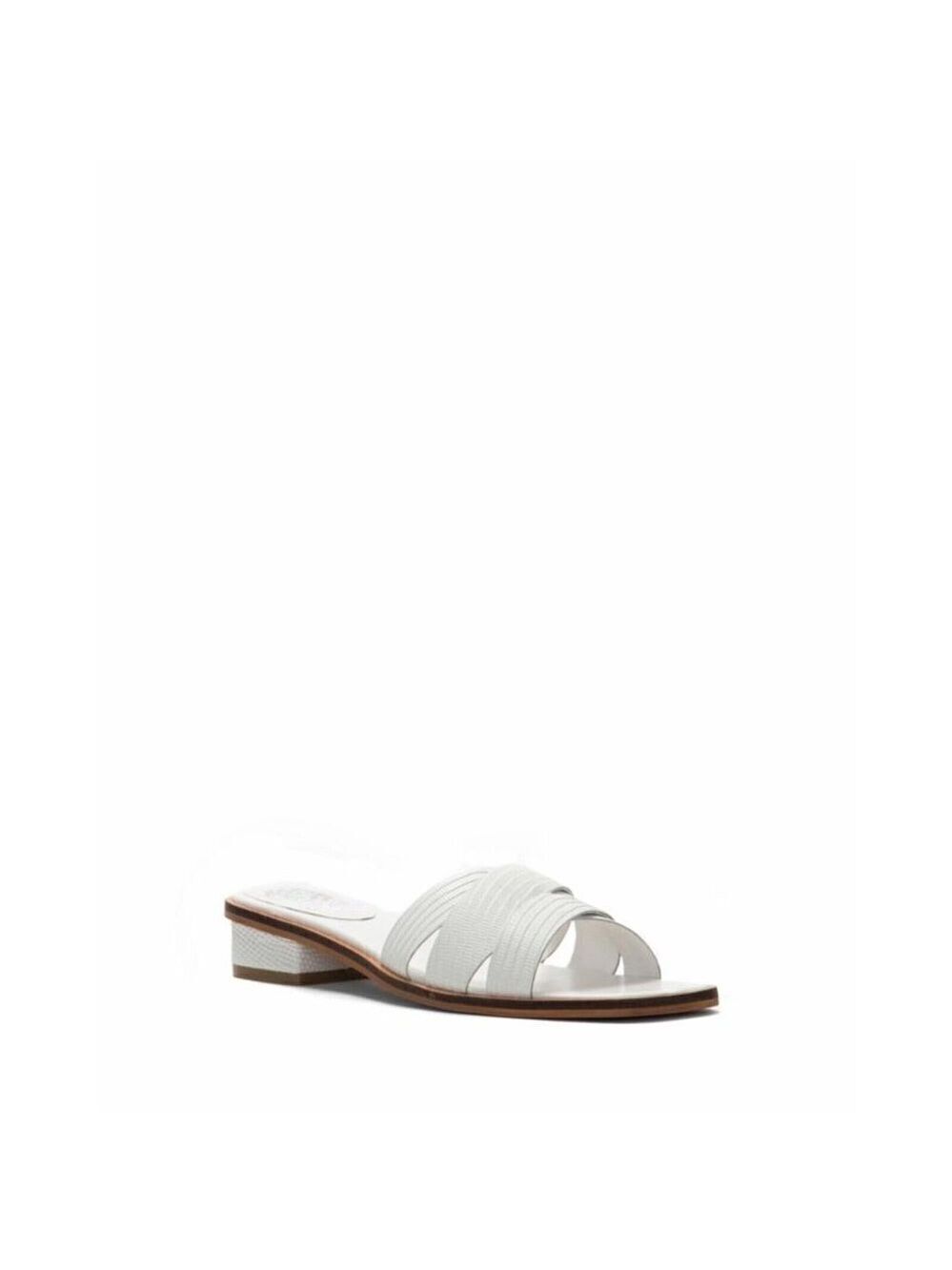 VINCE Camuto Women's Bnwt White "Ydelle" Sandals Sz 7 Cross Leather Slides